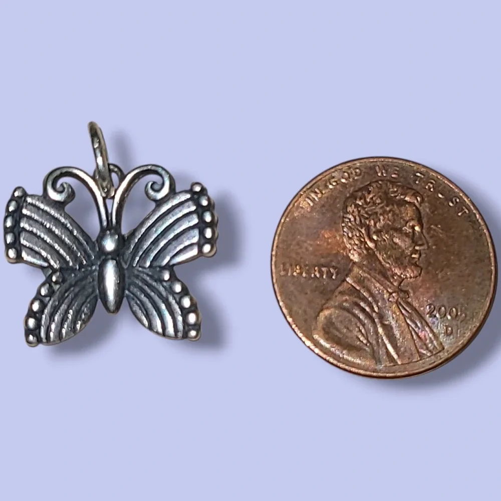 James Avery Sterling Silver Festival Butterfly Charm Pendant Uncut Loop